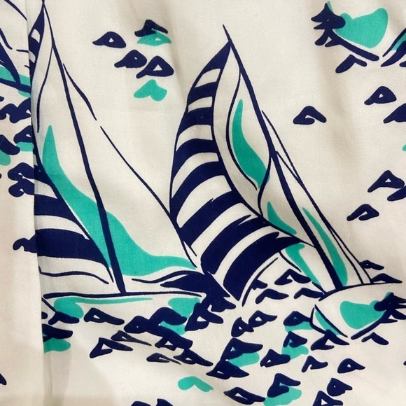 Vineyard Vines sailboat print sundress lined cotton commodore color size 16 - Picture 6 of 10